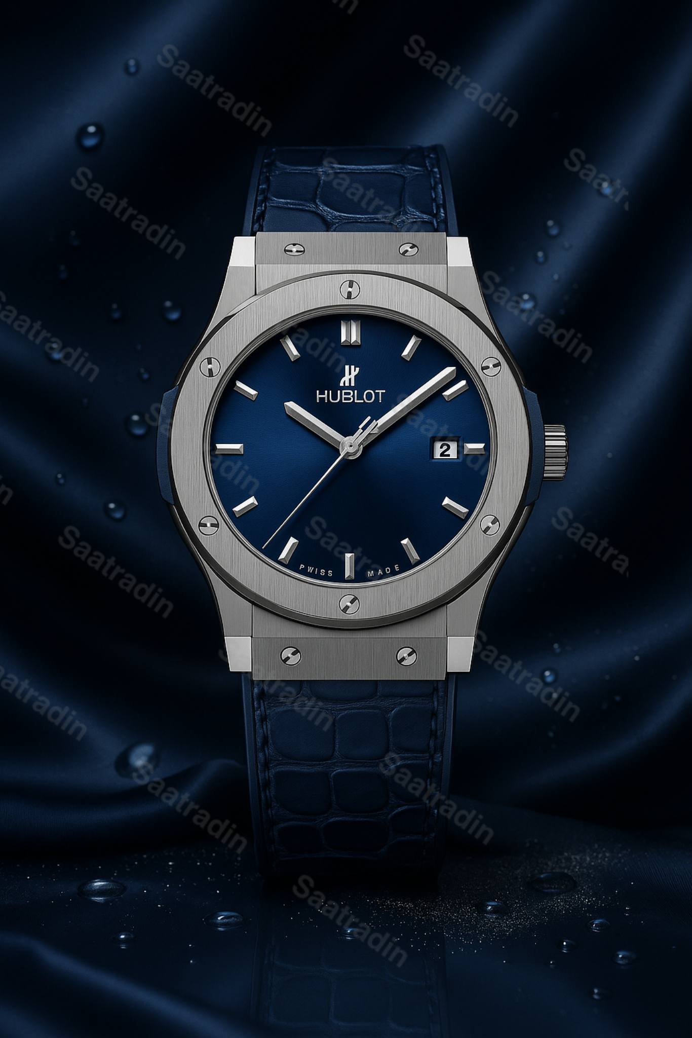 ساعت زنانه هابلوت کلاسیک فیوژن استیل صفحه آبی ۳۳ میلیمتر – هایکپی درجهیک (Hublot Classic Fusion Blue Dial Stainless Steel 33mm Women’s Watch) | ساعت رادین ساعت هابلوت کلاسیک فیوژن استیل صفحه آبی – عکس ژورنالی